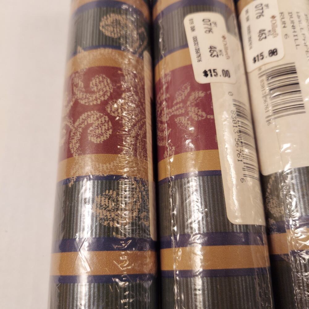 Croscill Wallpaper Border DUNHILL BGNDY Lot 5 Rolls 5 Yard 3407 Burgundy READ
